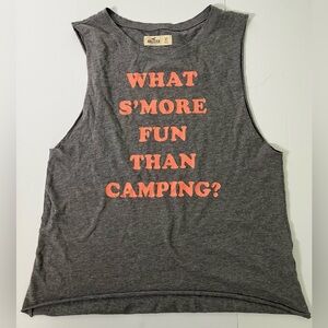 Hollister Graphic Tee Sleeveless What S'more Fun Than Camping XS